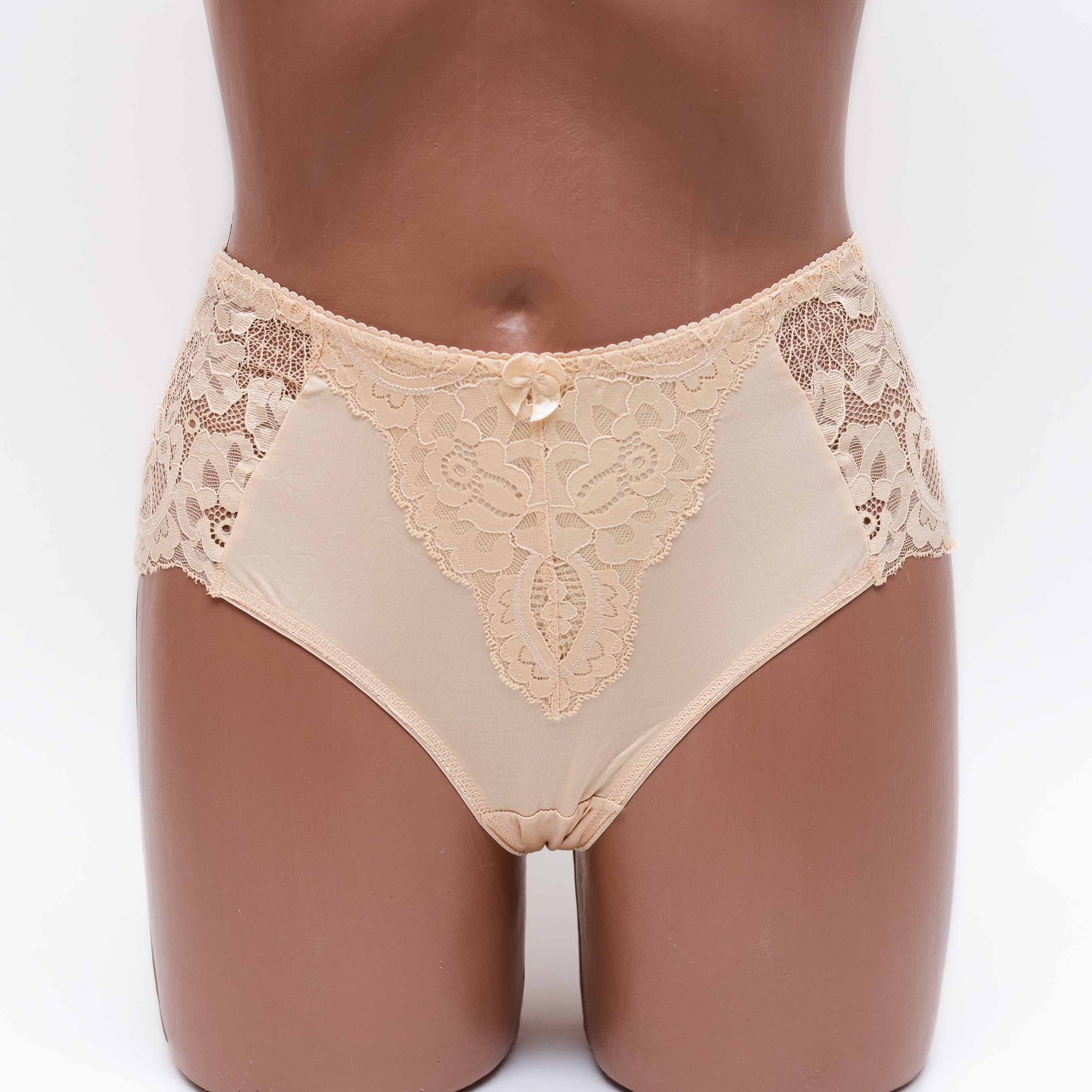 Жіночі труси мікрофібра з мереживом Lanny mode 51171 бежеві k3637-7